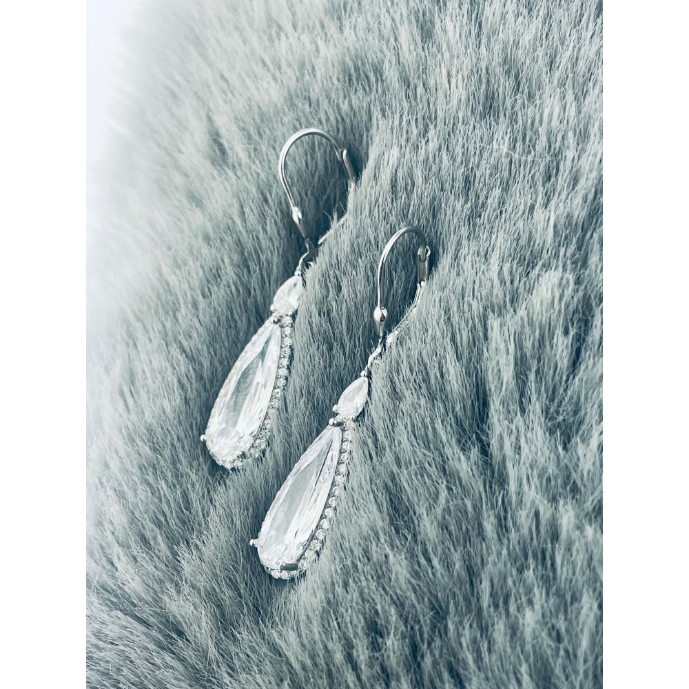 Träne 925 Silber Ohrringe mit Zirkonia