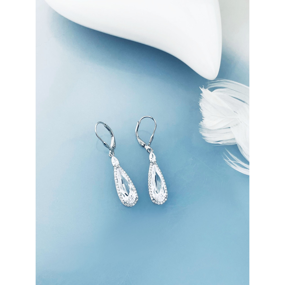 Träne 925 Silber Ohrringe mit Zirkonia