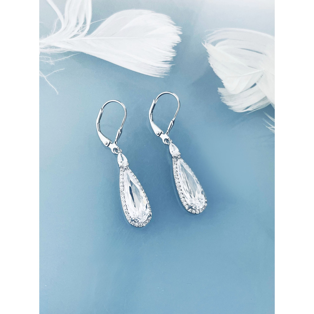 Träne 925 Silber Ohrringe mit Zirkonia