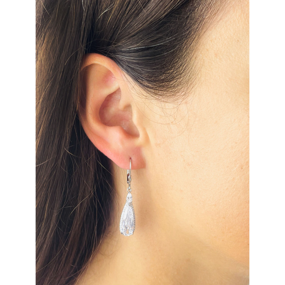 Träne 925 Silber Ohrringe mit Zirkonia