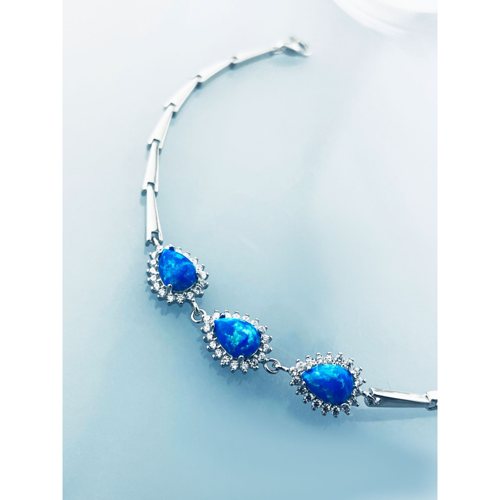 Armband 925 Silber mit Opal und Zirkonia