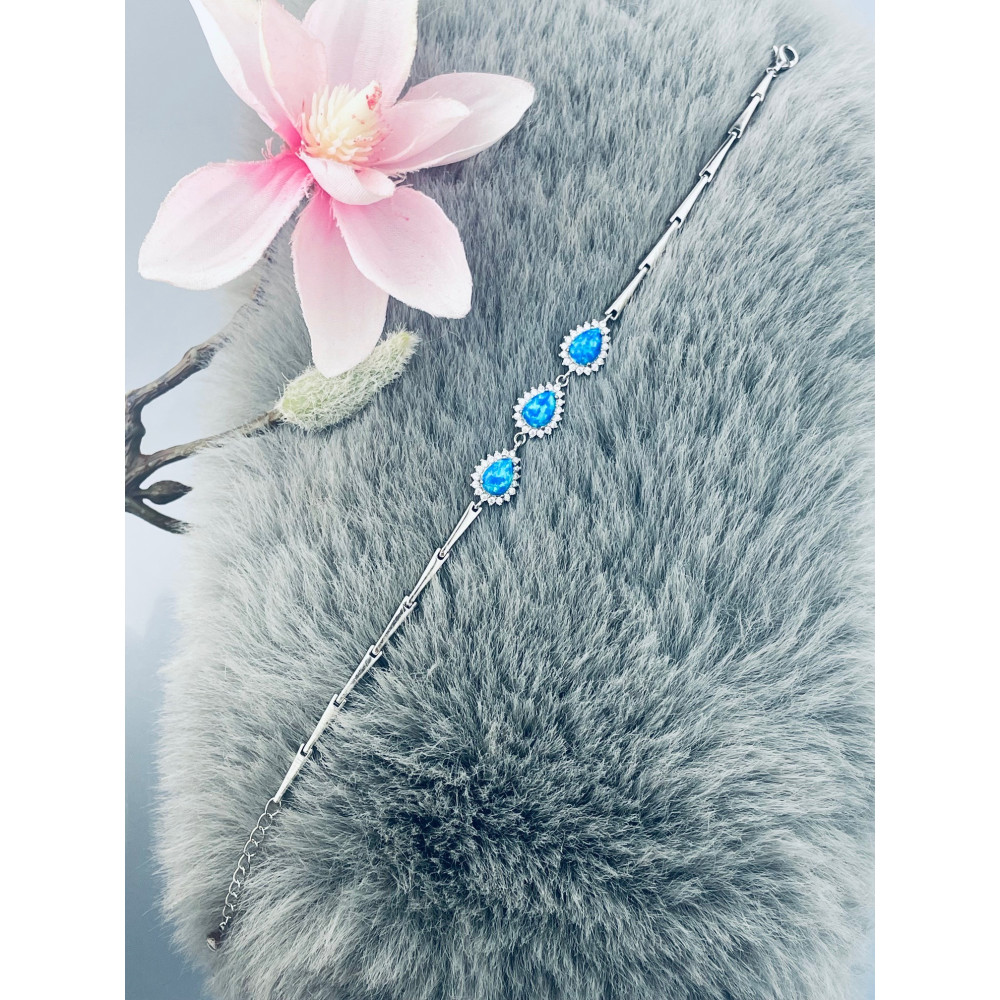 Armband 925 Silber mit Opal und Zirkonia