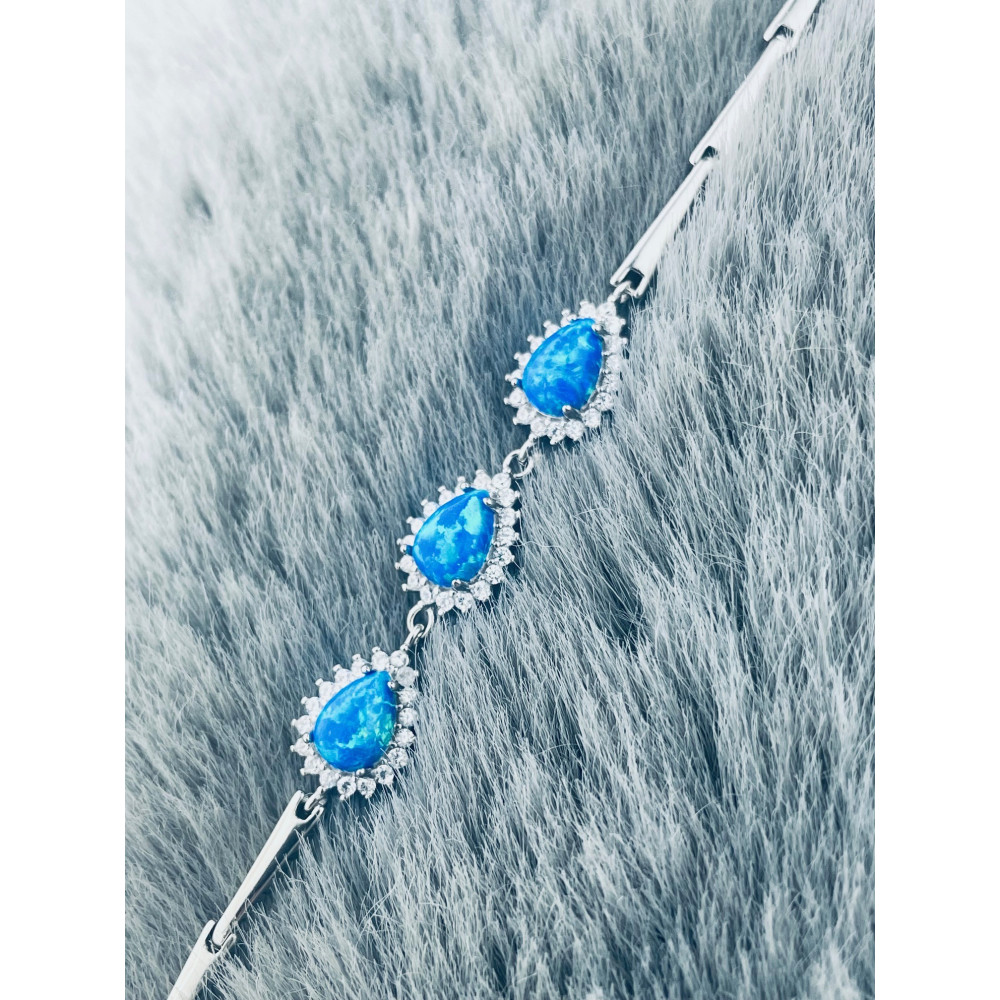 Armband 925 Silber mit Opal und Zirkonia