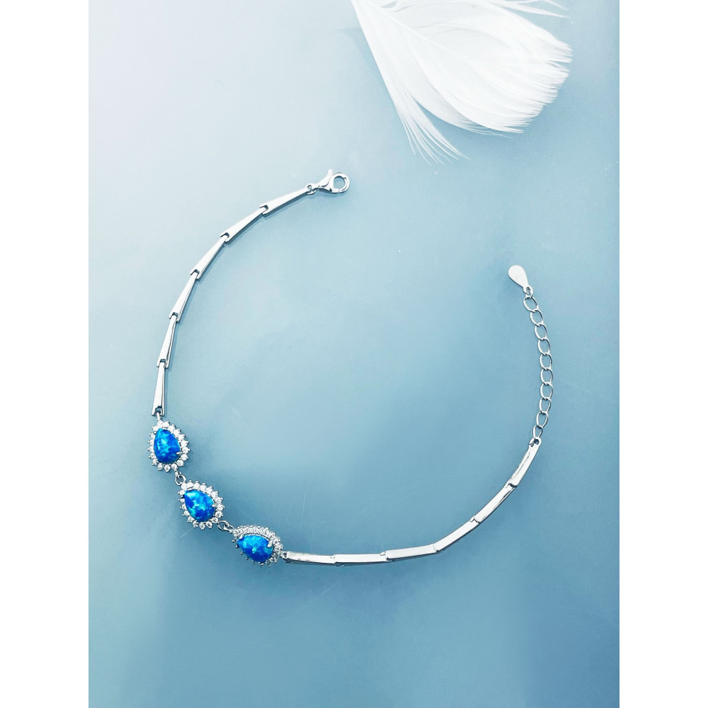 Armband 925 Silber mit Opal und Zirkonia