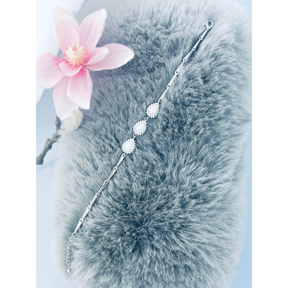 Armband 925 Silber mit Opal und Zirkonia