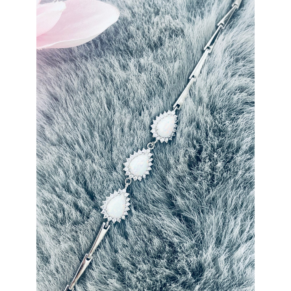 Armband 925 Silber mit Opal und Zirkonia