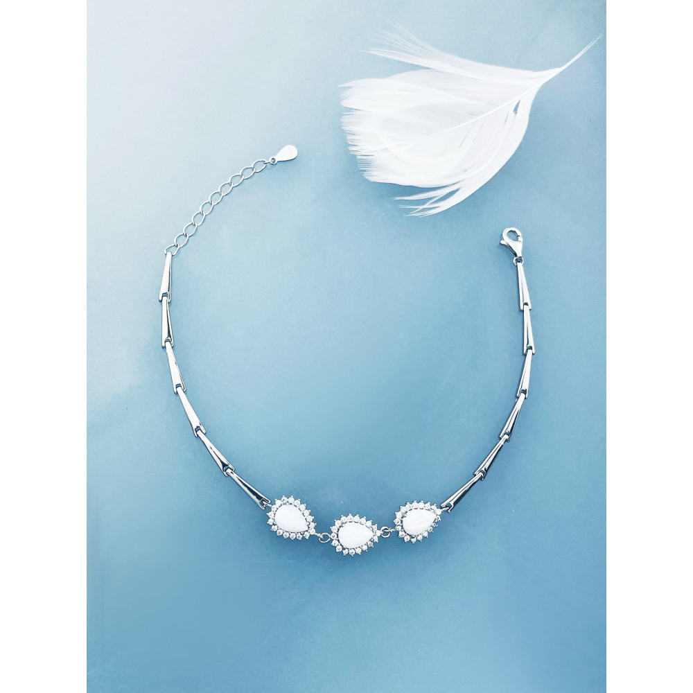 Armband 925 Silber mit Opal und Zirkonia