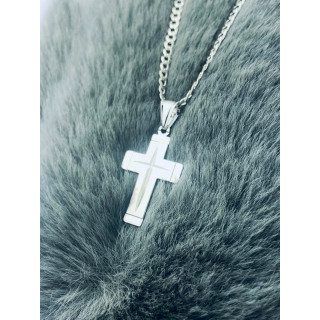925er Silber Halskette mit Kette und Kreuz-Anhänger