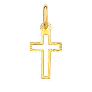 Złoty krzyżyk klasyczny diamentowany