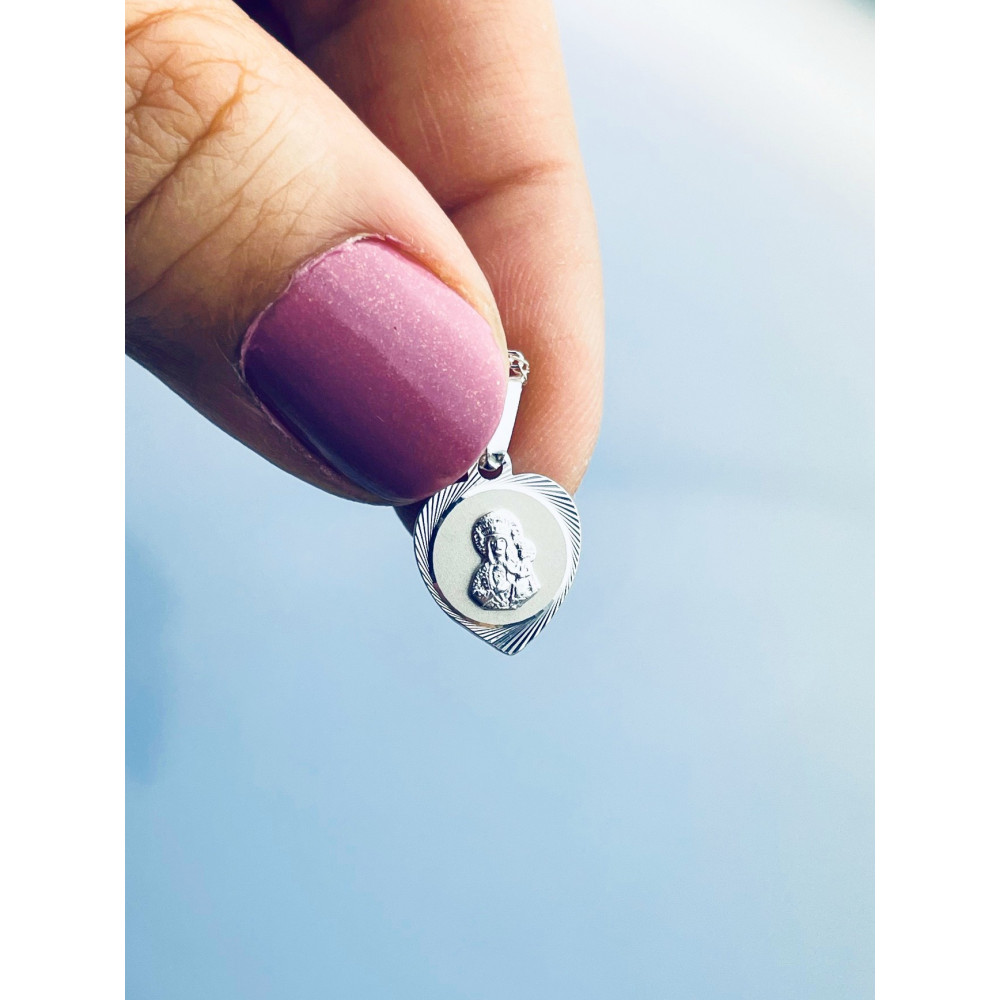 925 Silber Halskette mit Singapure Magic und Anhänger Madonna Maria Erstkommunion Taufe