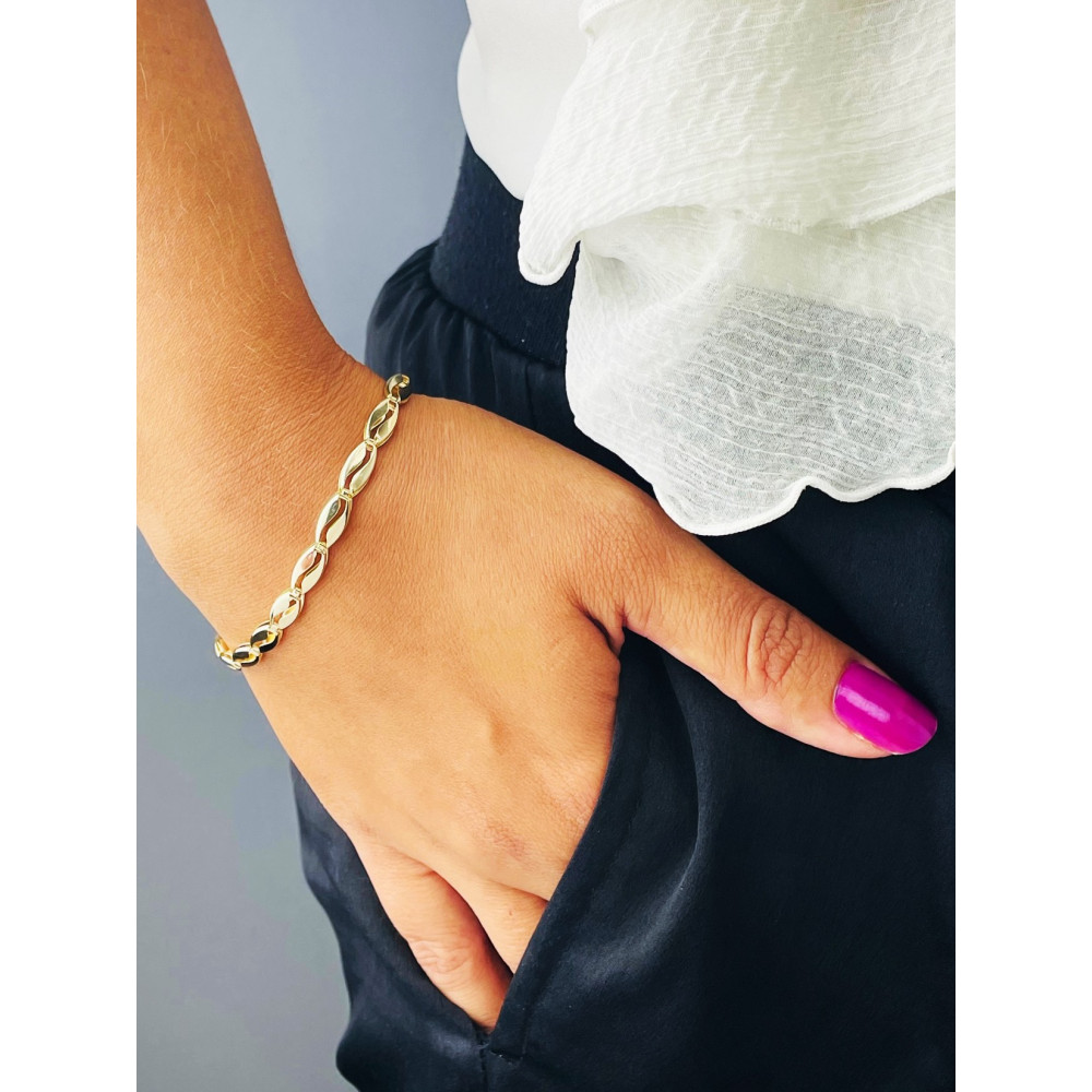 Kaffeebohne Damen Goldarmband Armband Armkette Gelbgold 585er 14KT