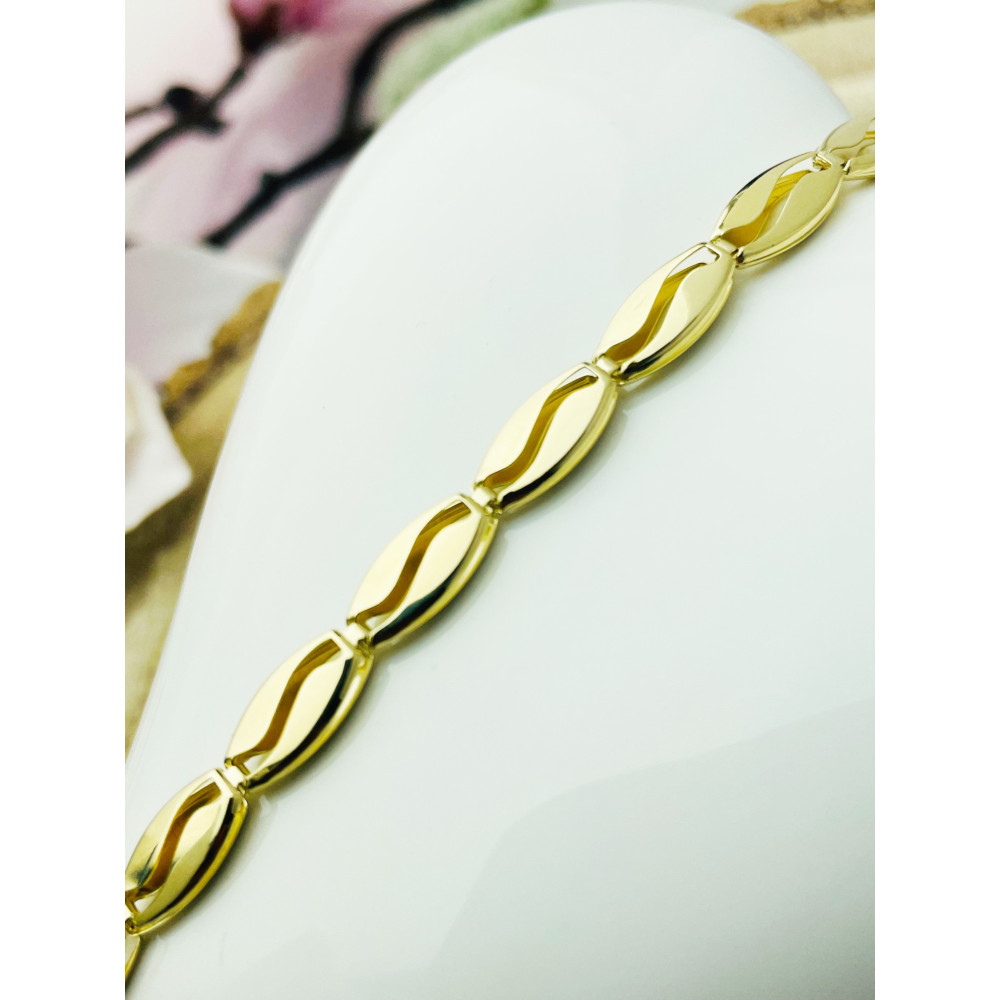 Kaffeebohne Damen Goldarmband Armband Armkette Gelbgold 585er 14KT