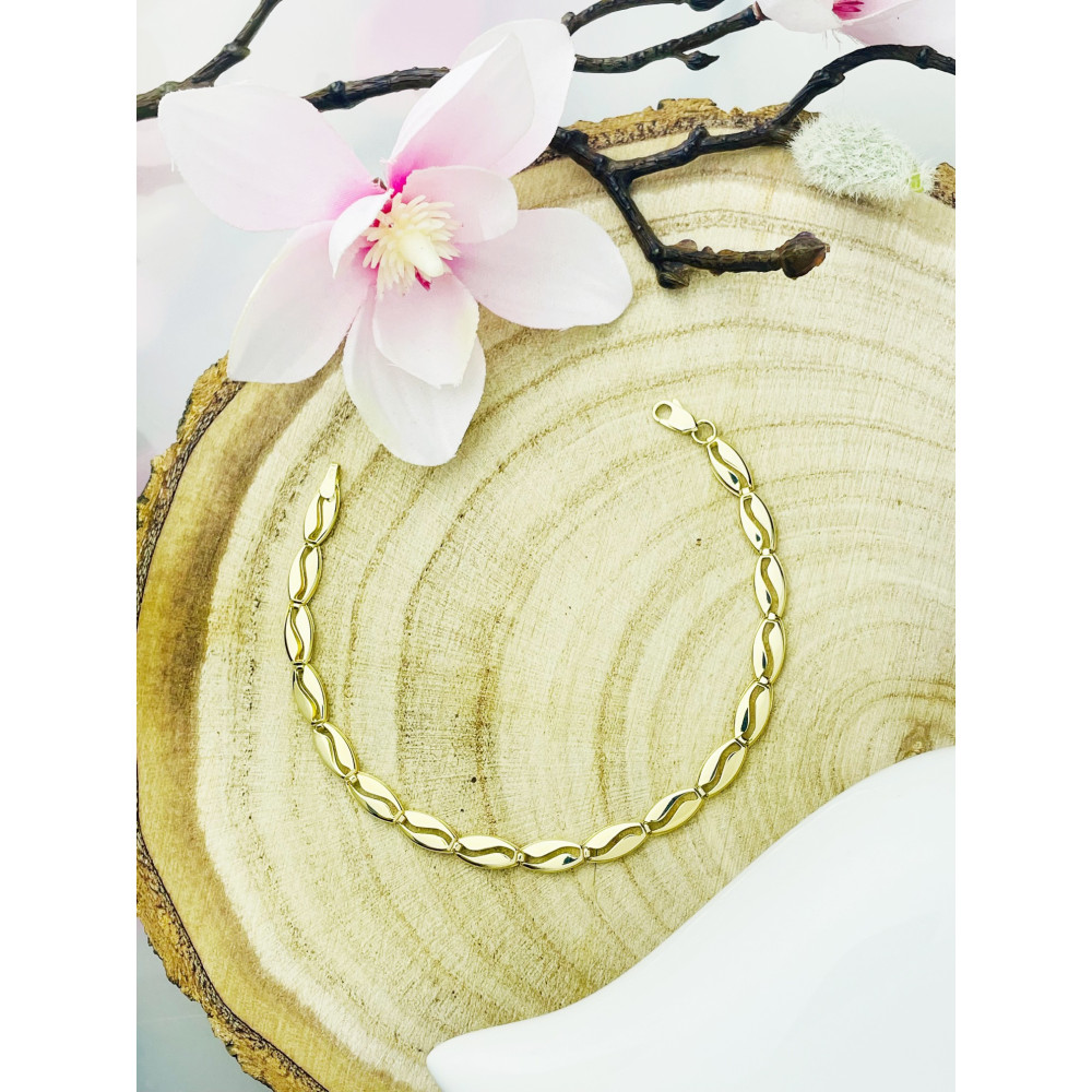 Kaffeebohne Damen Goldarmband Armband Armkette Gelbgold 585er 14KT