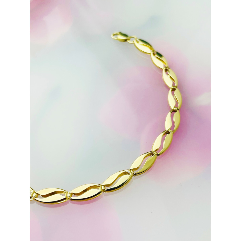 Kaffeebohne Damen Goldarmband Armband Armkette Gelbgold 585er 14KT