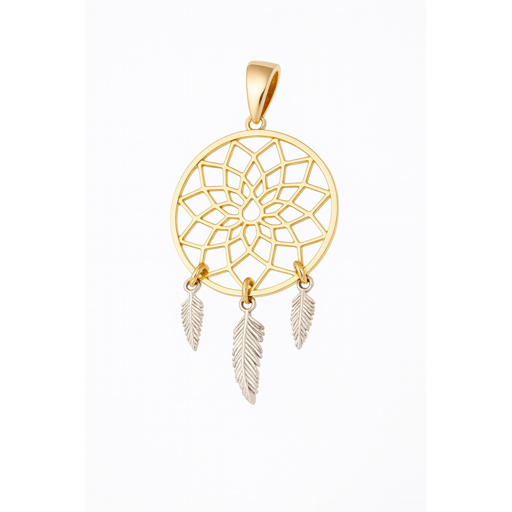 copy of Złoty wisiorek zawieszka rozeta ażurowa