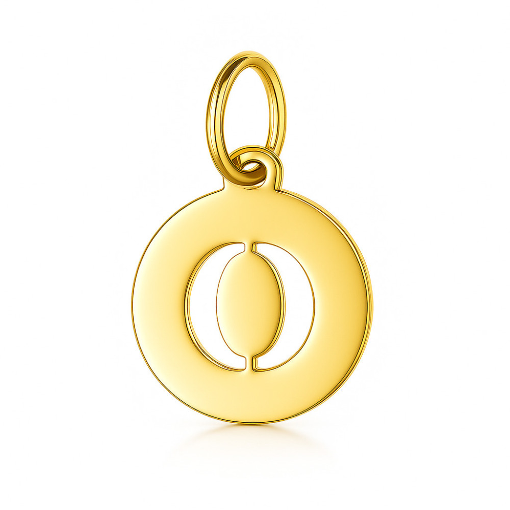 Złoty wisiorek zawieszka literka O kółko