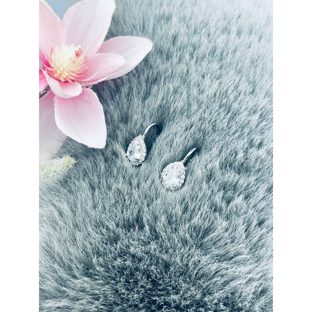 Träne 925 Silber Ohrringe mit Zirkonia