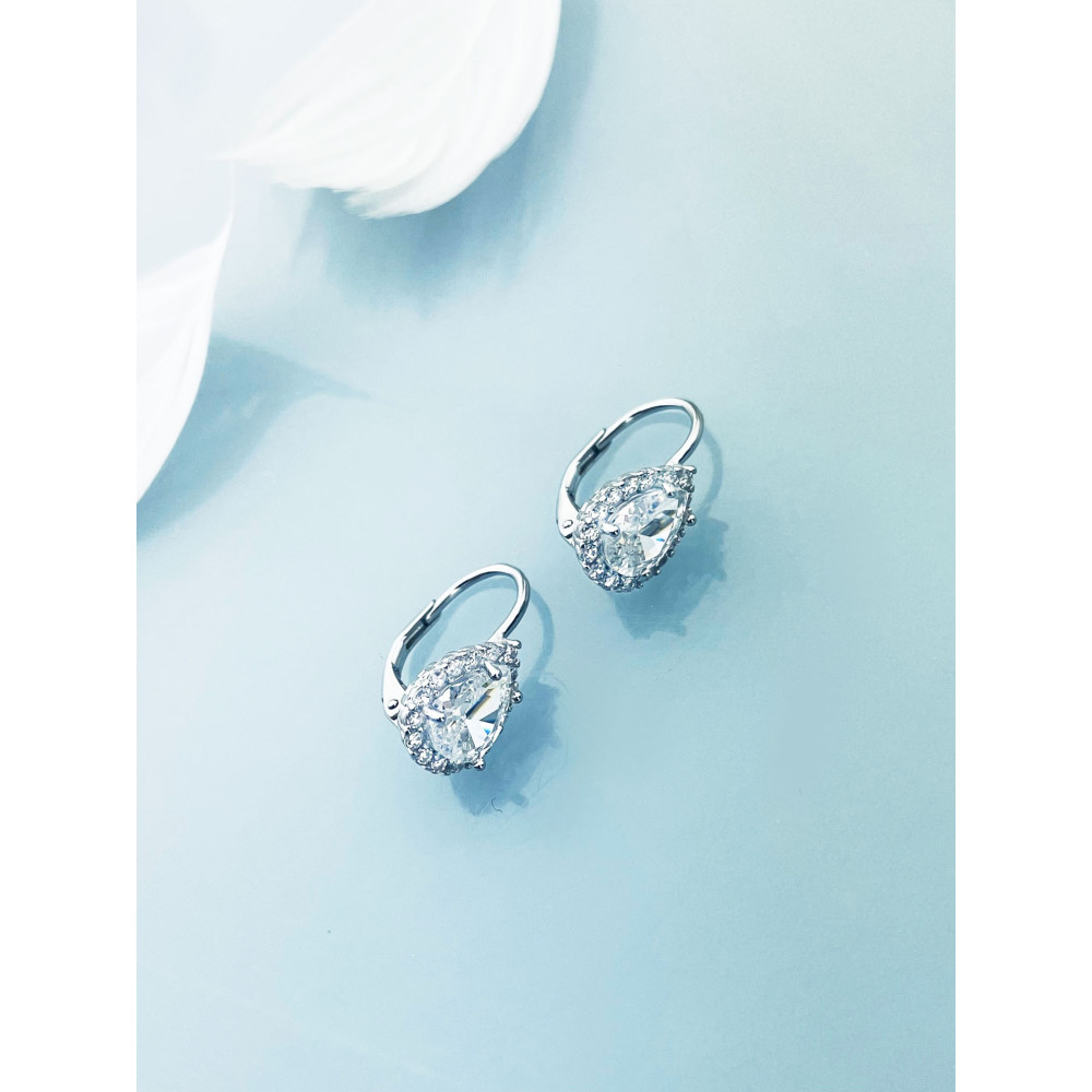 Träne 925 Silber Ohrringe mit Zirkonia