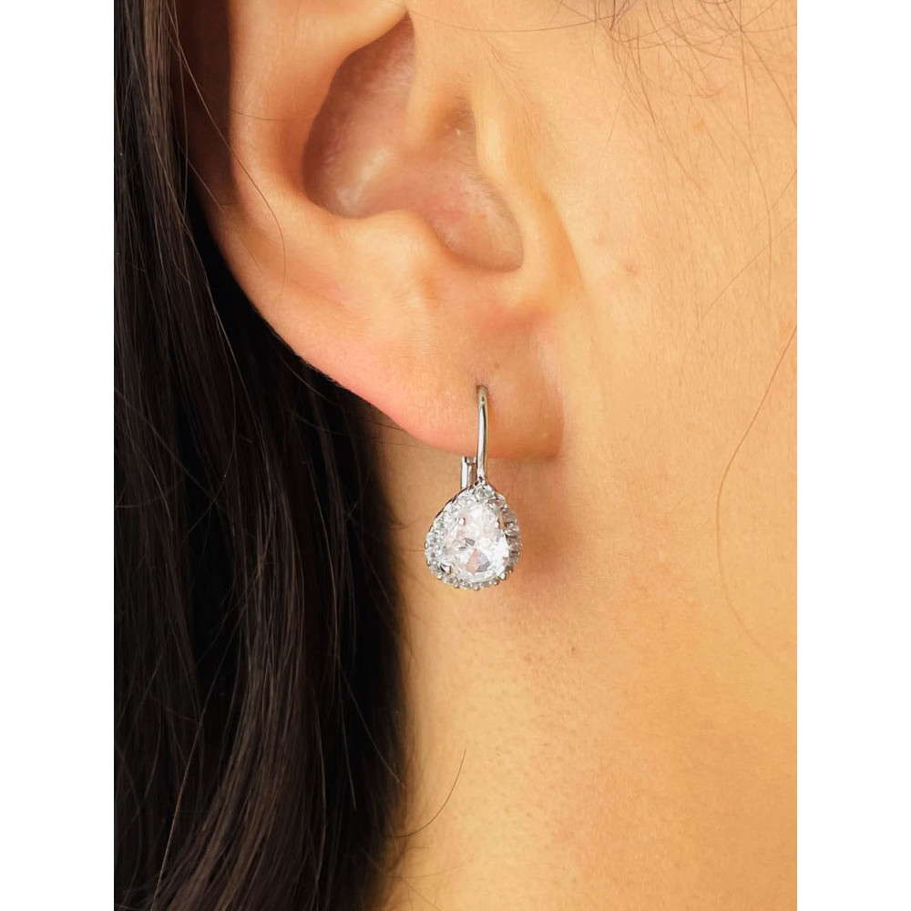 Träne 925 Silber Ohrringe mit Zirkonia