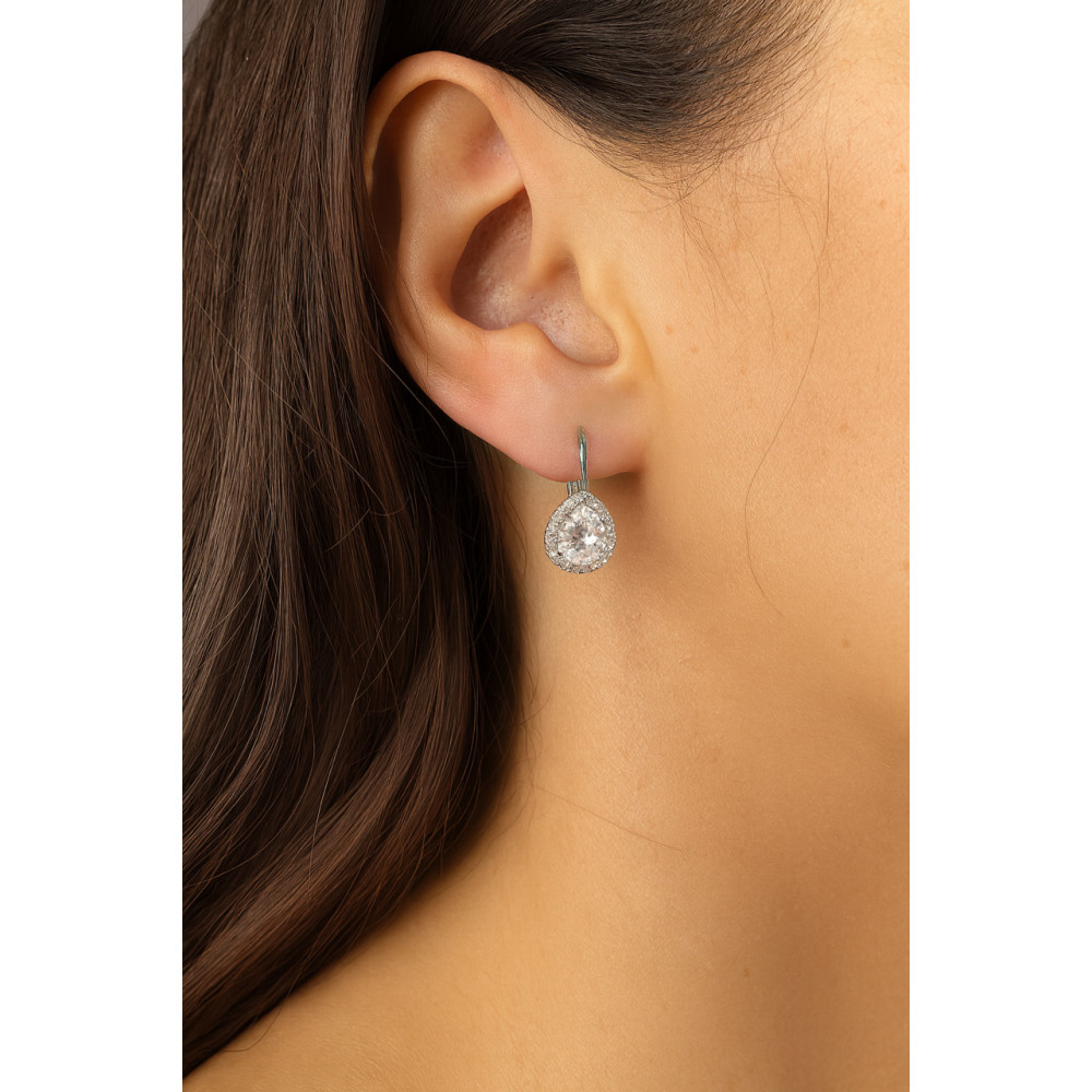 Träne 925 Silber Ohrringe mit Zirkonia