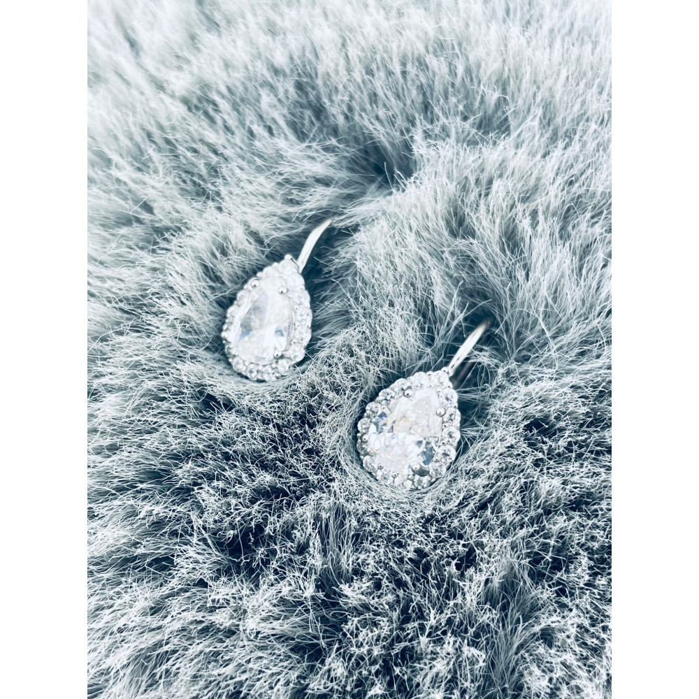 Träne 925 Silber Ohrringe mit Zirkonia