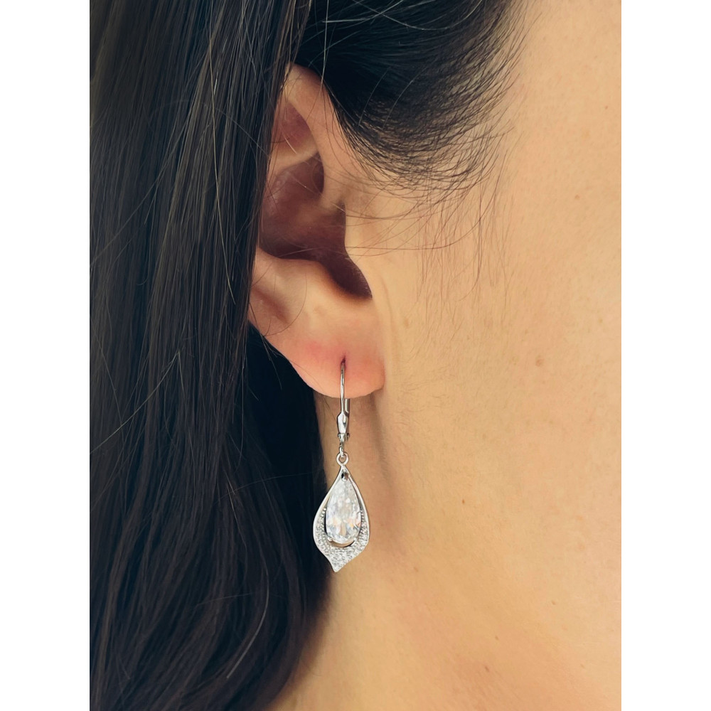 Träne 925 Silber Ohrringe mit Zirkonia