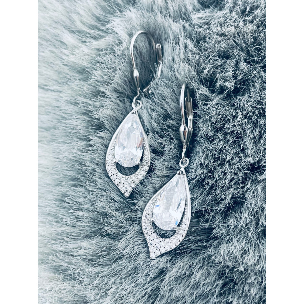 Träne 925 Silber Ohrringe mit Zirkonia