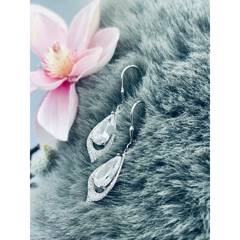 Träne 925 Silber Ohrringe mit Zirkonia