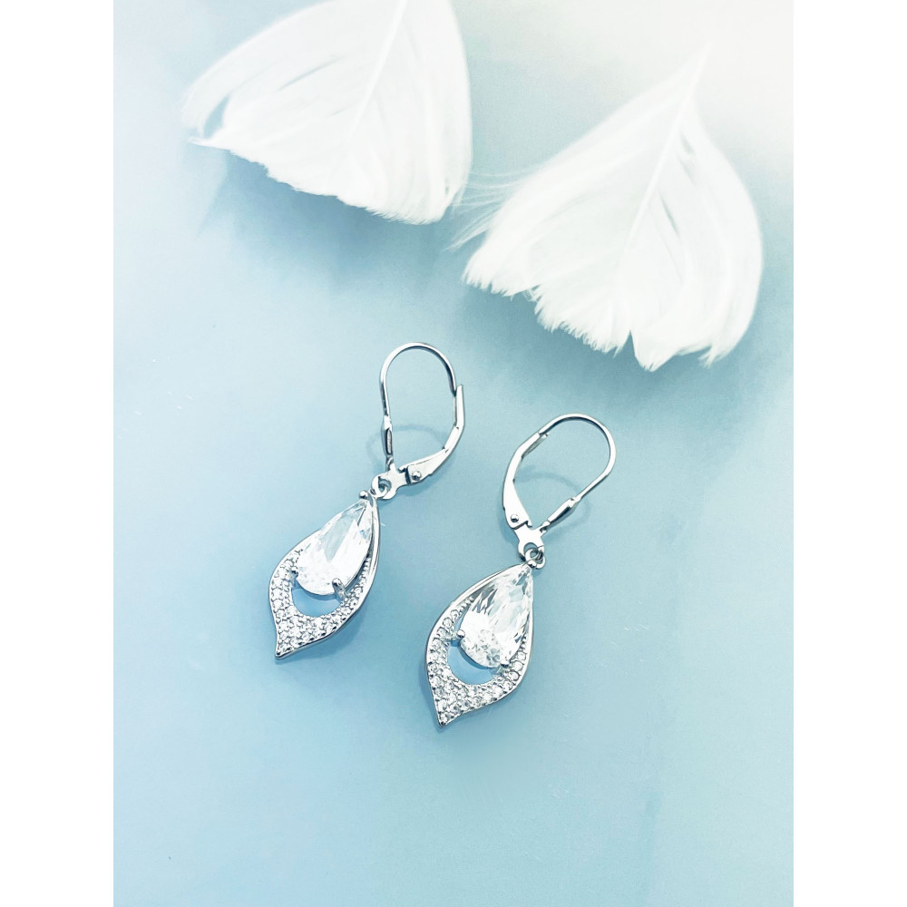 Träne 925 Silber Ohrringe mit Zirkonia