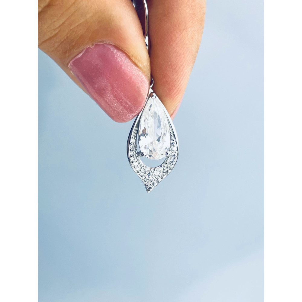 Träne 925 Silber Ohrringe mit Zirkonia