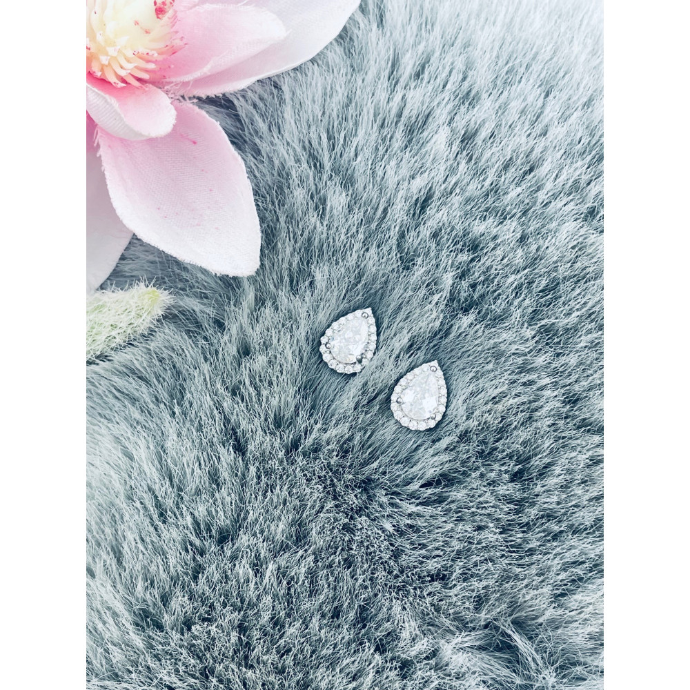 Träne 925 Silber Ohrringe mit Zirkonia