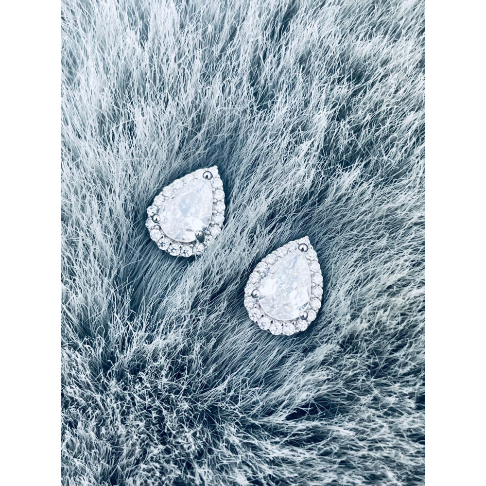 Träne 925 Silber Ohrringe mit Zirkonia