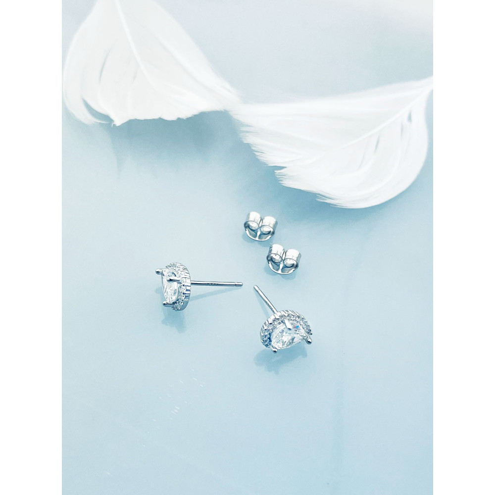 Träne 925 Silber Ohrringe mit Zirkonia