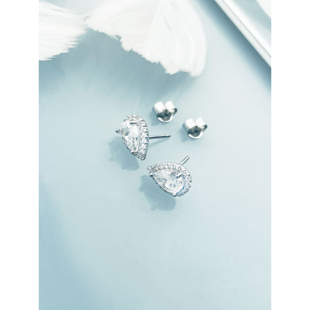 Träne 925 Silber Ohrringe mit Zirkonia