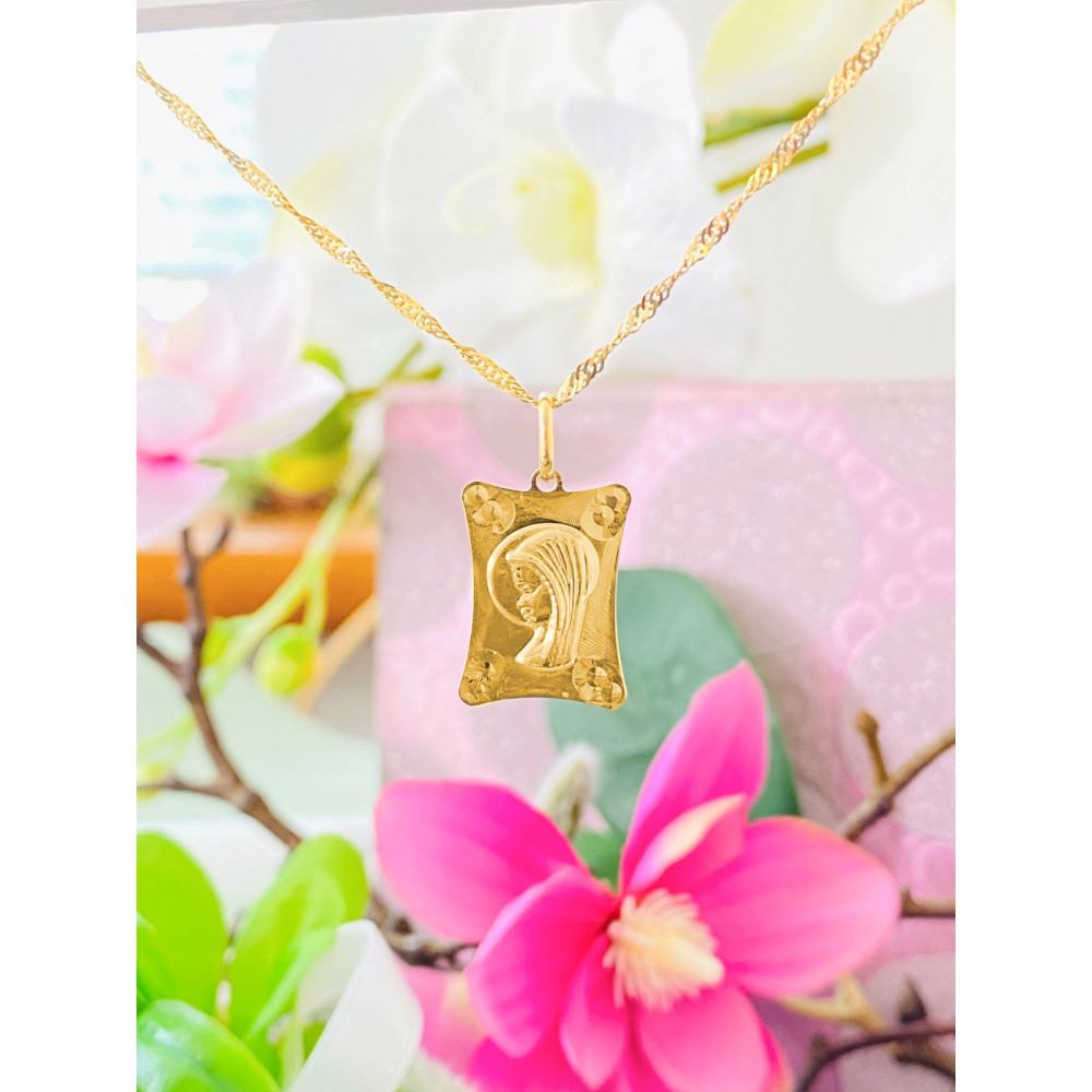 Anhänger Madonna Maria Kettenanhänger Gelbgold