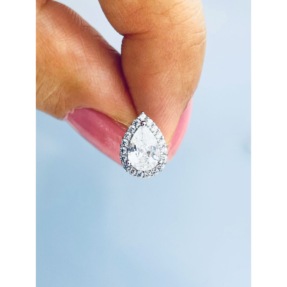 Träne 925 Silber Ohrringe mit Zirkonia