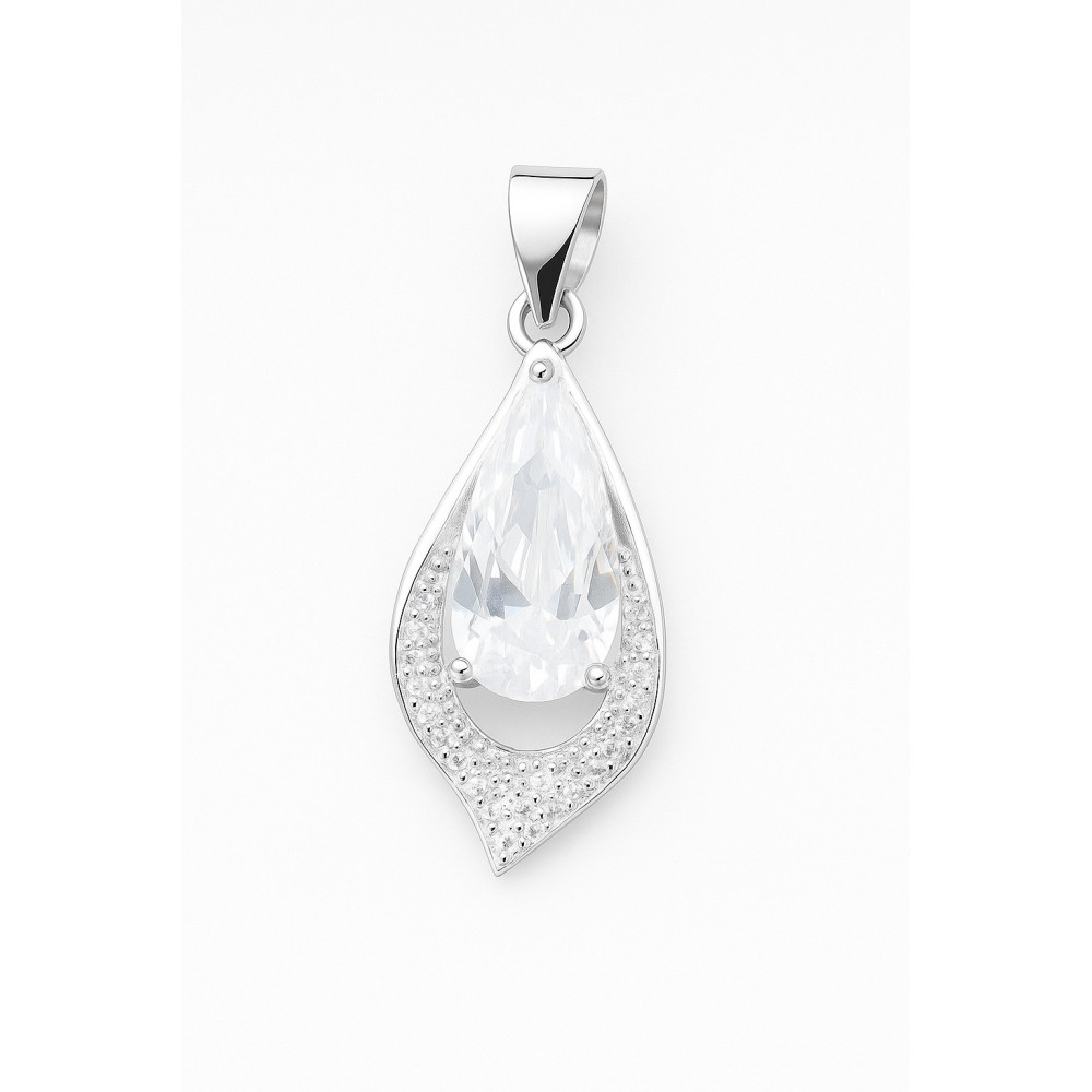 Tropfen 925 Silber Anhänger mit Zirkonia
