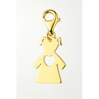 Złoty wisiorek dla mamy dziecko dziewczynka zawieszka charms gładka polerowana
