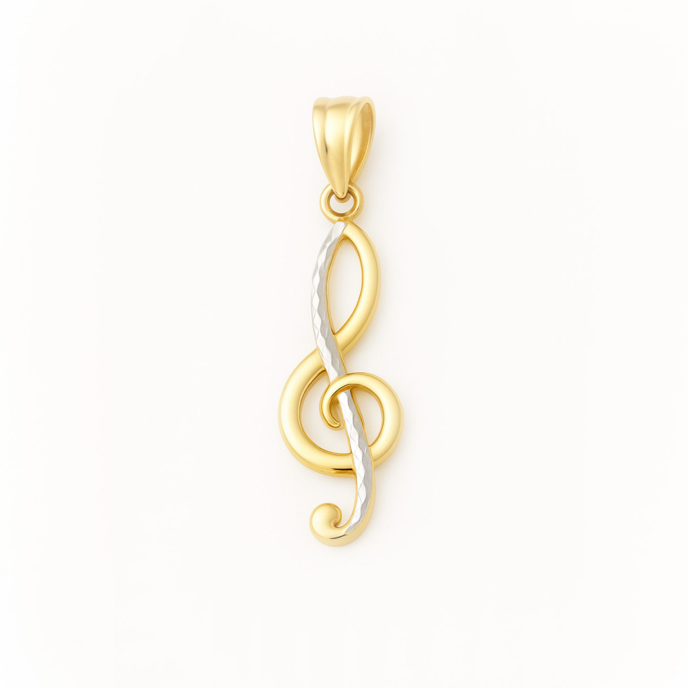 Anhänger 585er Gold Violinschlüssel | Musiknote Halskette | Gold Schmuck