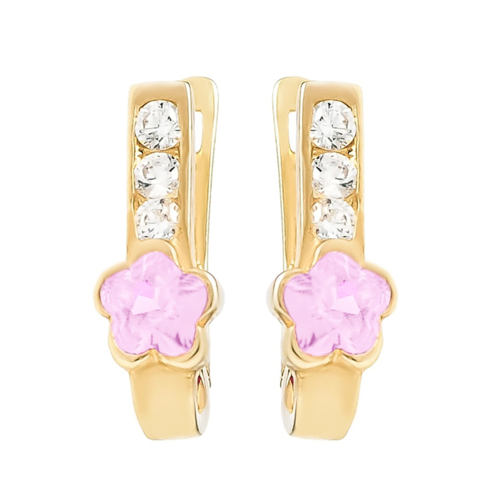 copy of Złote kolczyki przecinki z cyrkoniami