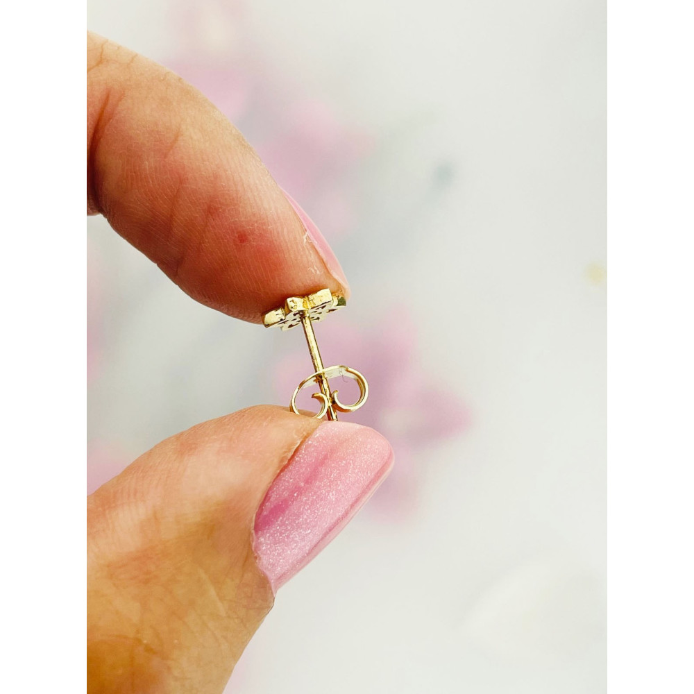 Stern Ohrringe Ohrhänger Ohrstecker Ohrschmuck mit Zirkonia Gelbgold Paar 585er 14KT