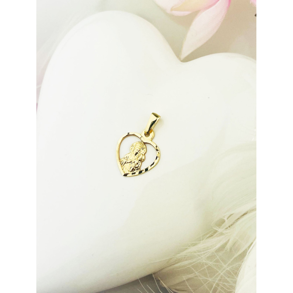 Herz Anhänger Madonna Maria Goldanhänger Erstkommunion 585er 14KT