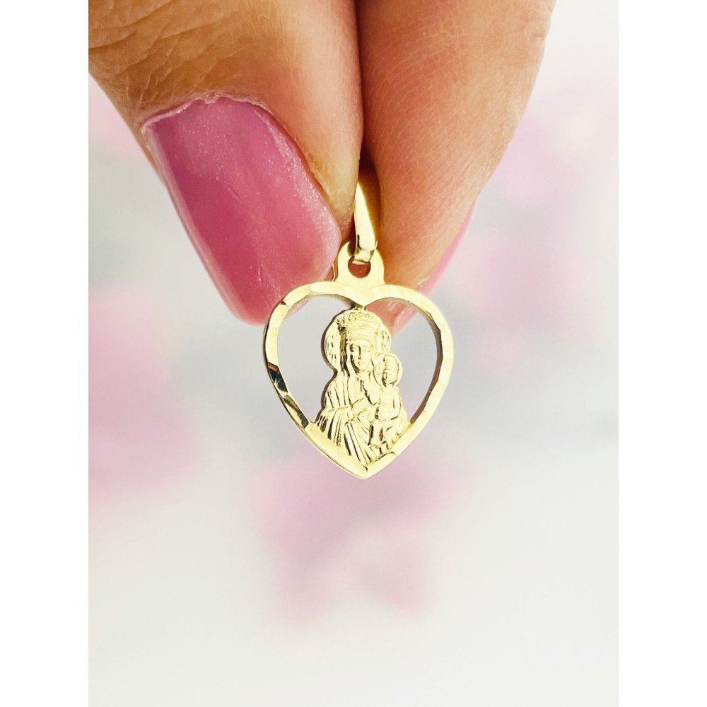 Herz Anhänger Madonna Maria Goldanhänger Erstkommunion 585er 14KT