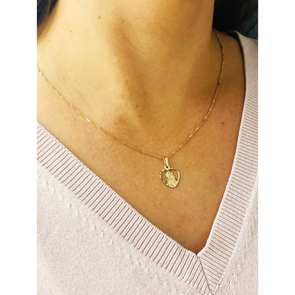 Herz Anhänger Madonna Maria Goldanhänger Erstkommunion 585er 14KT