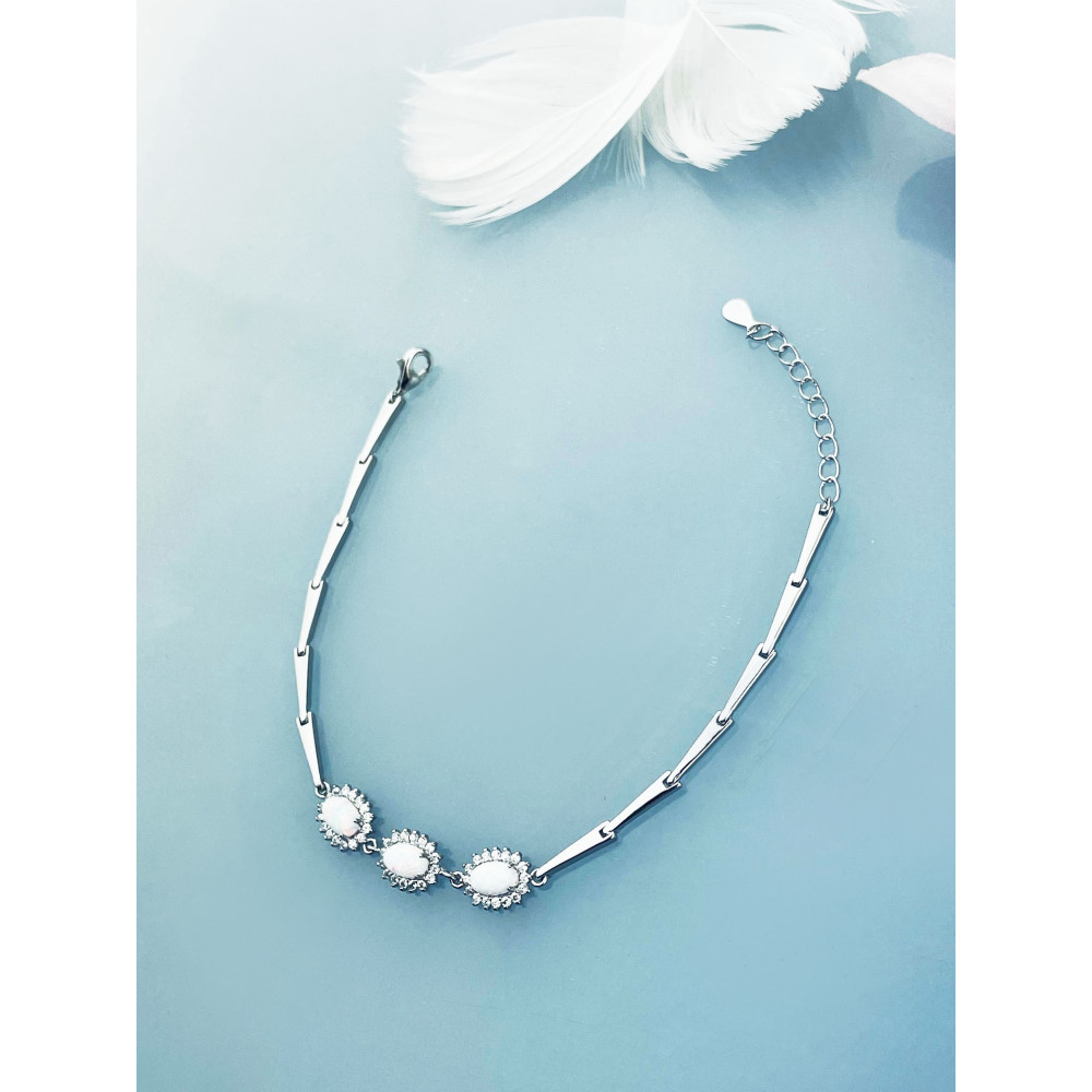 Armband 925 Silber mit Opal und Zirkonia