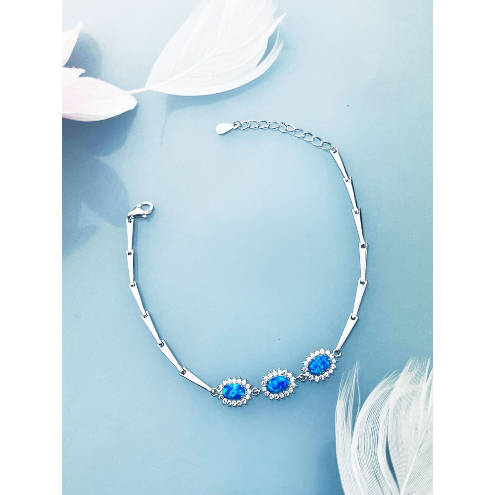 Armband 925 Silber mit Opal und Zirkonia