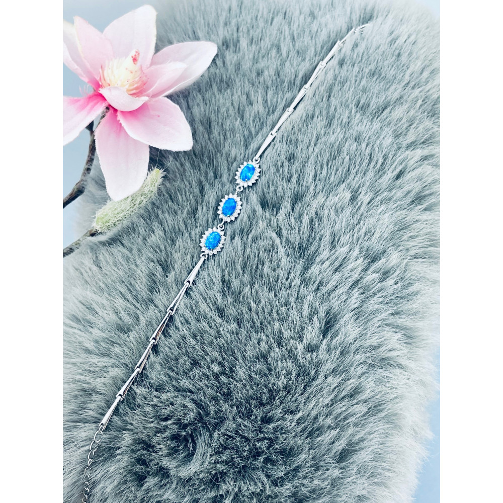 Armband 925 Silber mit Opal und Zirkonia