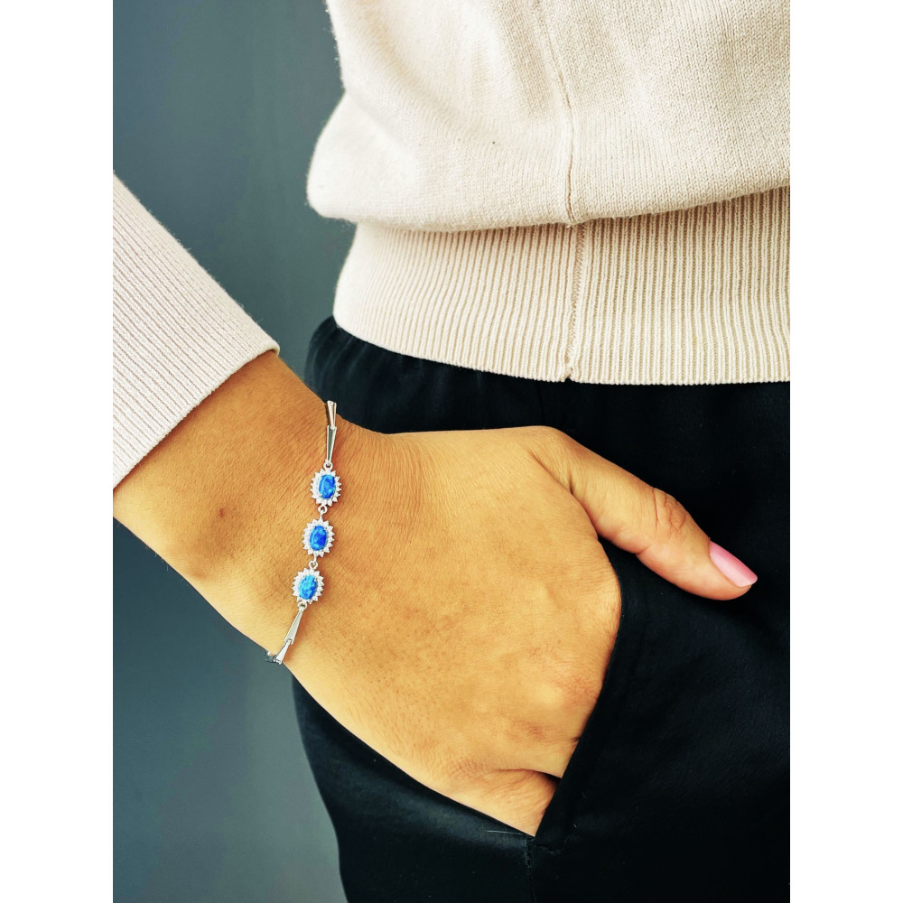 Armband 925 Silber mit Opal und Zirkonia