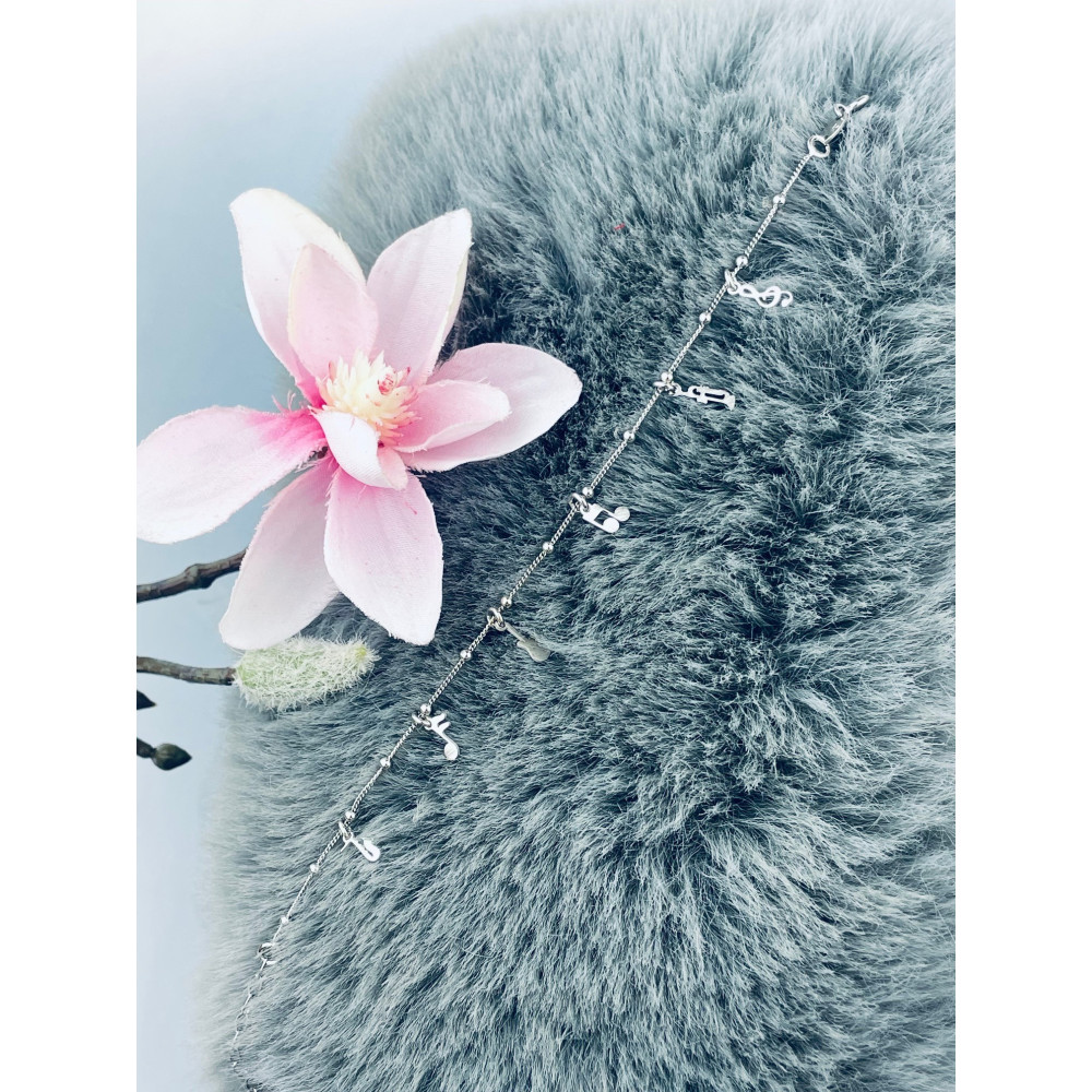 Musik 925 Silber Ankerkette Armband