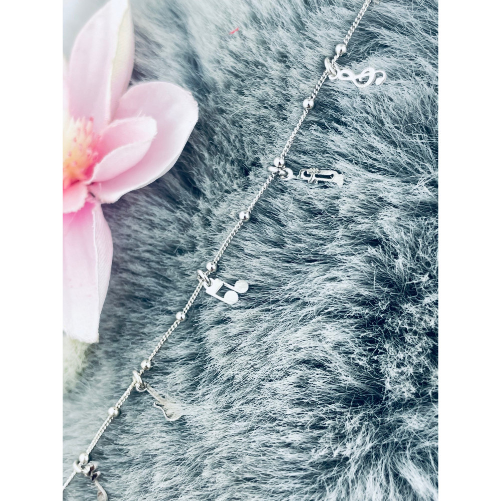 Musik 925 Silber Ankerkette Armband